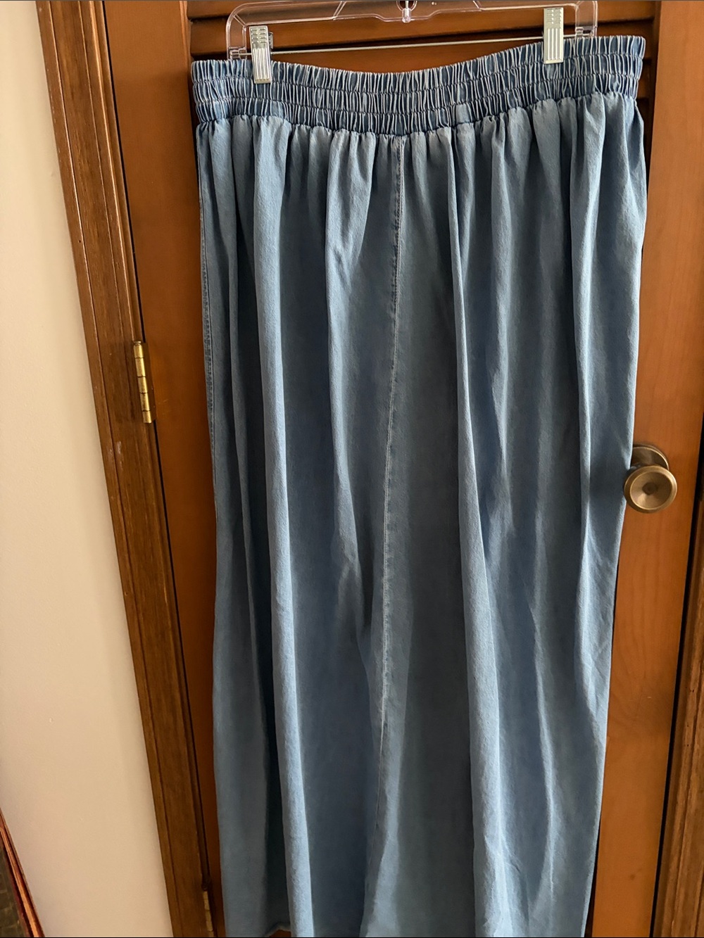 Women’s Maxi Skirt - Blue Elastic Waist